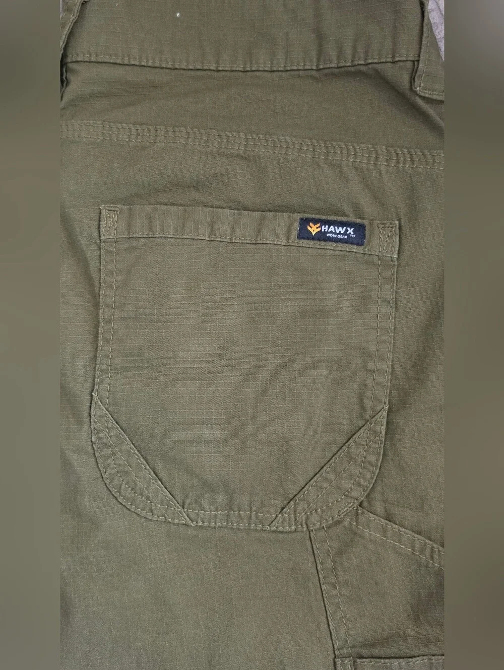 Hawx Stretch Ripstop Men’s Olive Green Cargo Utility Work Pants 34x30